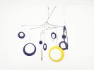 Hanging Mobile in Purple Yellow For Any Room | Wall Hangings by Skysetter Designs. Item made of metal works with modern style