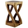 Haussmann® Wood Vine Twist Stool Accent Table 12 in x 22 in | Chairs by Haussmann®