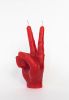 Red Hand candle - Peace symbol shape | Ornament in Decorative Objects by Agora Home. Item composed of synthetic compatible with minimalism and contemporary style