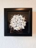 Framed black and white floral bookshelf decor, ivory | Wall Sculpture in Wall Hangings by Natasha Kanevski. Item in minimalism or contemporary style