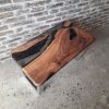 Custom Black Epoxy Coffe Table | Live Edge Walnut Wood | Coffee Table in Tables by Ironscustomwood. Item made of walnut with synthetic works with contemporary & modern style