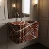 Hand-Carved Rosso Levanto Marble Sink-Fluted Marble Bathroom Vessel Sink | Water Fixtures by AYMARBLEDESIGN LLC