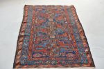 Beautiful Antique Navy and Rust Elephant Track Inspired | Area Rug in Rugs by The Loom House. Item composed of cotton and fiber
