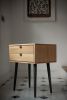 Bedside Table - Two drawers and Retro Legs | Tables by Manuel Barrera Habitables. Item composed of oak wood in scandinavian style