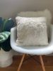 20” x 20” Ivory Shearling Sheepskin Pillow | Pillows by East Perry. Item composed of cotton