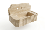 Travertine Sink with Backsplash | Water Fixtures by Vero Marble