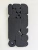 Textured 3D Black Wall Art – Dark Irregular Minimalist Sculpture – Unique Geometric Home Decor – Modern Housewarming Gift | Wall Sculpture in Wall Hangings by Vaiva Art Atelier