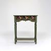 One-of-a-Kind Hand-Painted Woodland Console Table, Green Finish with Mushroom Motif | Tables by Birds and Gardens Inc. Item composed of birch wood compatible with mid century modern and eclectic & maximalism style