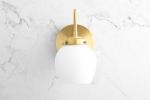 Curved Sconce Light - Brass Wall Light - Model No. 7283 | Sconces by Peared Creation. Item composed of brass