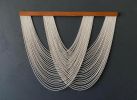Macrame Wall Hanging Beige Cotton Fiber Art Large Boho Wall Decor Handmade Woven Tapestry Minimalist Textile Wall Art Wooden Home Decor | Wall Hangings by İnanç Yılmaz