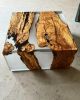 Square Epoxy Coffee Table, Waterfall Resin Coffee Table, | Tables by Tinella Collection. Item composed of wood & synthetic compatible with contemporary and art deco style