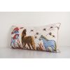 Vintage Animal Pictorial Suzani Pillow Cover, 1960s Handmade | Cushion in Pillows by Vintage Pillows Store