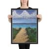 Framed Print - Edge of Calm - Coastal Pathway Seascape | Work by Eman's Gallery