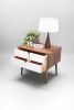 Side Table Frame and Legs Made in Walnut and Drawer in White | Tables by Manuel Barrera Habitables. Item made of oak wood
