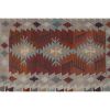 Handwoven Pastel Vintage Turkish Kayseri Kilim Rug | Area Rug in Rugs by Vintage Pillows Store. Item composed of cotton and fiber