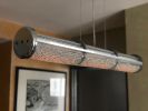 Crystal Cage LED Linear Suspension Aluminum | Chandeliers by Michael McHale Designs. Item made of steel & glass