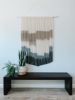 Large Modern Black and Gray Macrame Wall Hanging | Wall Hangings by Love & Fiber. Item made of cotton & fiber