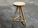 Solid Wood Three Legged Bar Stool: Modern Stool, USA made | Chairs by Marco Bogazzi