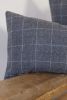 Charcoal Plaid with Brown/White Stripes Lumbar Pillow 14x22 | Pillows by Vantage Design