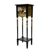 Hand-Painted Console Table with Ocelots & Mushrooms, Luxury Whimsical Furniture, Collector Statement Piece, Custom Art Entry Table | Tables by Birds and Gardens Inc. Item made of oak wood compatible with boho and eclectic & maximalism style