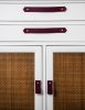 Wine Leather Handle [V'ed End] | Pull in Hardware by Keyaiira | leather + fiber | Artist Studio in Santa Rosa. Item composed of leather