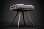 Stool Solid Walnut Board and Walnut Legs | Chairs by Manuel Barrera Habitables. Item composed of oak wood and fabric