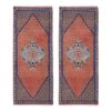 Distressed Small Turkish Rug - Set of Two Kitchen Carpet | Runner Rug in Rugs by Vintage Pillows Store. Item composed of cotton and fiber