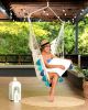 Turquoise Boho Style Hammock Swing Chair + 2 Pillows | Chairs by Limbo Imports Hammocks. Item composed of wood and cotton
