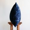 Navy Velvet with White Tie Dye Lumbar Pillow 16x24 | Pillows by Vantage Design