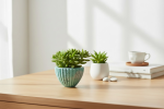 Mint Spark Ribbed Flute Petite | Planter in Vases & Vessels by RAW & UNIQ