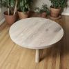 Round Three-legged Coffee Table | Tables by Crafted Glory. Item composed of maple wood in contemporary style