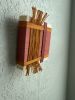 Mini Woven Tile - String Theory-  Rust and Rose #2 | Wall Sculpture in Wall Hangings by Mpwovenn Fiber Art by Mindy Pantuso