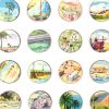 One Hundred Vintage Encyclopedia Dots Collage | Paintings by Amelia Coward