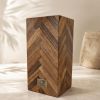 Handmade Walnut Wooden Vase, Modern Marquetry Decor, Scandinavian Minimalist Home Accent, Housewarming Gift | Vases & Vessels by Vesta Corte