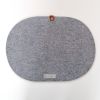 Gray felt oval table placemats "bon appetit!". Set of 2 | Tableware by DecoMundo Home. Item composed of fabric & aluminum compatible with minimalism and modern style