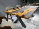 Epoxy Dining Table - Resin Dining Table - Olive Epoxy Table | Tables by Tinella Collection. Item composed of wood and synthetic in contemporary or art deco style