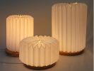 Pillar M - Modern origami table lamp, paper, wood | Lamps by Studio Pleat. Item composed of wood & paper compatible with minimalism and contemporary style