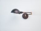 Swing Arm Adjustable Wall Light - Matte Black & Brass | Sconces by Retro Steam Works. Item made of metal works with industrial style