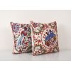 Set of Two Suzani Animal Pillow Case Fashioned from a Mid-20 | Cushion in Pillows by Vintage Pillows Store
