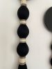 Black Velvet Tassel Wall Hanging, Fiber Wall Decor, Large Beaded Wall Tapestry, Macrame Wall Hanging | Wall Hangings by İnanç Yılmaz