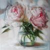Peonies oil painting canvas original art Floral painting | Oil And Acrylic Painting in Paintings by Natart. Item composed of canvas and synthetic in contemporary style