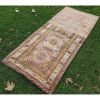Muted Colors Carpet, Mid Century Caucasian Style Geometric | Runner Rug in Rugs by Vintage Pillows Store. Item made of cotton & fiber
