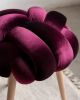 Purple Velvet Knot Stool | Chairs by Knots Studio. Item composed of wood and fabric