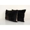 Set of Two Ikat Black Pillow Cover - Pair Silk Velvet Lumbar | Sham in Linens & Bedding by Vintage Pillows Store. Item made of cotton with fiber