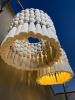White Tassel Chandelier Boho Fringe Pendant Light Handmade Cotton Ceiling Lamp | Macrame Wall Hanging in Wall Hangings by RavaTapestryArt