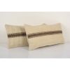 Pair Natural Turkish Hemp Sisal Kilim Rug, Vintage Hemp Turk | Cushion in Pillows by Vintage Pillows Store. Item made of cotton with fiber