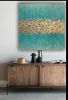 Teal copper gold abstract painting turquoise texture art | Oil And Acrylic Painting in Paintings by Berez Art. Item made of canvas with copper works with contemporary style