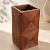 Handmade Mahogany Wooden Vase, Modern Marquetry Decor, Scandinavian Minimalist Home Accent, Housewarming Gift | Vases & Vessels by Vesta Corte