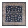 Vintage Blue Square Chinese Art Deco Rug - Modern Dining | Area Rug in Rugs by Vintage Pillows Store. Item composed of cotton and fiber