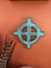 Ailm Celtic Knot Pottery Wall Hanging Textured Turquoise | Wall Sculpture in Wall Hangings by Studio Strietnberger / Knottery Pottery - Kathleen Streitenberger. Item composed of ceramic